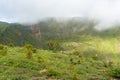 Low clouds over mountain peak landscape Royalty Free Stock Photo