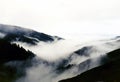 Low clouds over the mountains by Point Lobos