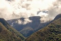 Low clouds partially cover the top of the Paramo Chontales mountains