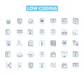 Low coding linear icons set. Simplify, Efficiency, Intuitive, Agile, Rapid, Streamline, Productivity line vector and