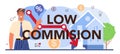 Low comission typographic header. Real estate industry. Comission reduction Royalty Free Stock Photo