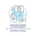 Low cost access to internet turquoise concept icon Royalty Free Stock Photo