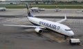 Low cost airline Ryanair boeing parked at International Malta Airport