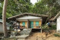 Low cost bungalows in the jungle and by the sea on Ao Sane beach Royalty Free Stock Photo