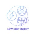 Low-cost energy blue gradient concept icon Royalty Free Stock Photo