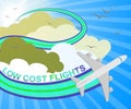 Low Cost Flights Means Cheap Flight 3d Illustration