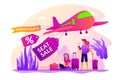 Low cost flights vector concept vector illustration.