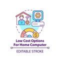 Low cost options for home computer concept icon Royalty Free Stock Photo