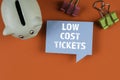 Low Cost Tickets. Speech bubble on a red background Royalty Free Stock Photo