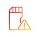 Low disk space warning pixel perfect gradient linear vector icon