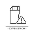 Low disk space warning pixel perfect linear icon