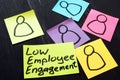 Low employee engagement. Stack of memo sticks Royalty Free Stock Photo