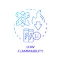 Low flammability blue gradient concept icon