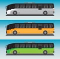 Low floor Bus Vector in Blue sky Bacground Royalty Free Stock Photo
