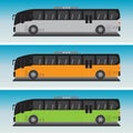 Low floor Bus Vector in Blue sky Bacground Royalty Free Stock Photo