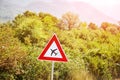 Low flying aircraft Airplane Warning road sign Royalty Free Stock Photo