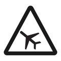 Low Flying Aircraft sign line icon Royalty Free Stock Photo