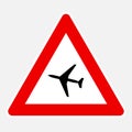 Low flying aircrafts road sign Royalty Free Stock Photo