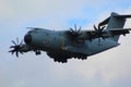 Low flying A400 military transport plane Royalty Free Stock Photo