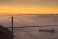 Low fog at Golden Gate Bridge San Francisco Royalty Free Stock Photo