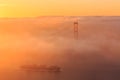 Low fog at Golden Gate Bridge San Francisco Royalty Free Stock Photo