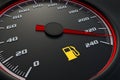 Low fuel level light on car dashboard Royalty Free Stock Photo
