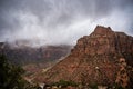 Low Hanging Cloud Passes Behind Mount Spry