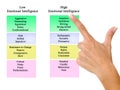 Low and high Emotional Intelligence Royalty Free Stock Photo