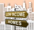 Low Income Home Or House Cityscape Meaning Cheap Housing - 3d Illustration Royalty Free Stock Photo