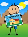 Low Income Homes And Houses Icon For Poverty Stricken Renters And Buyers - 3d Illustration