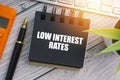 LOW INTEREST RATES text Royalty Free Stock Photo