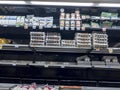 Low inventory of eggs inside a Safeway grocery store during the Covid-19 shelter in place order