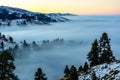 Inversion fog filled valley over Boise Idaho in winter Royalty Free Stock Photo