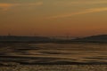 Silhouette of lisbon at sunset Royalty Free Stock Photo