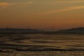 Cityscape of lisbon and almada at sunset Royalty Free Stock Photo