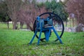 Old chaff cutter in the garden Royalty Free Stock Photo