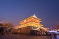 Low light scenery of Xian drum tower, China Royalty Free Stock Photo