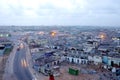 View across downtown Accra, Ghana in evening light