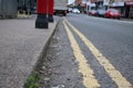 Low perspective view of road surface with pavement Royalty Free Stock Photo