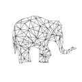 Low Poly adult Coloring page Elephant Royalty Free Stock Photo