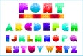 Low poly alphabet font set in multicolor as graphics design elements Royalty Free Stock Photo