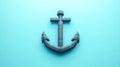 Low poly anchor sitting on a blue background Royalty Free Stock Photo