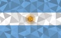 Low poly Argentina flag vector illustration. Triangular Argentinian flag graphic. Argentina country flag is a symbol of