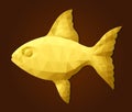 Low poly art with colorful golden fish Royalty Free Stock Photo