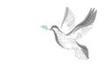 Low poly art dove of peace. World Day pigeon hope emblem against military conflict violence poster drawing sketch