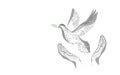 Low poly art dove of peace. World Day pigeon hope emblem against military conflict violence poster drawing sketch