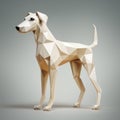 Low Poly Art Greyhound 3d Graphic With Finely Rendered Textures