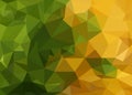 Low poly background in green and yellow colors