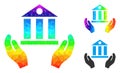 Vector Triangle Filled Bank Service Icon with Spectral Colored Gradient Royalty Free Stock Photo