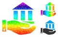 Vector Lowpoly Bank Service Icon with Rainbow Gradient Royalty Free Stock Photo